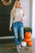 Leopard Frill High Neck Shiny Long Sleeve Top